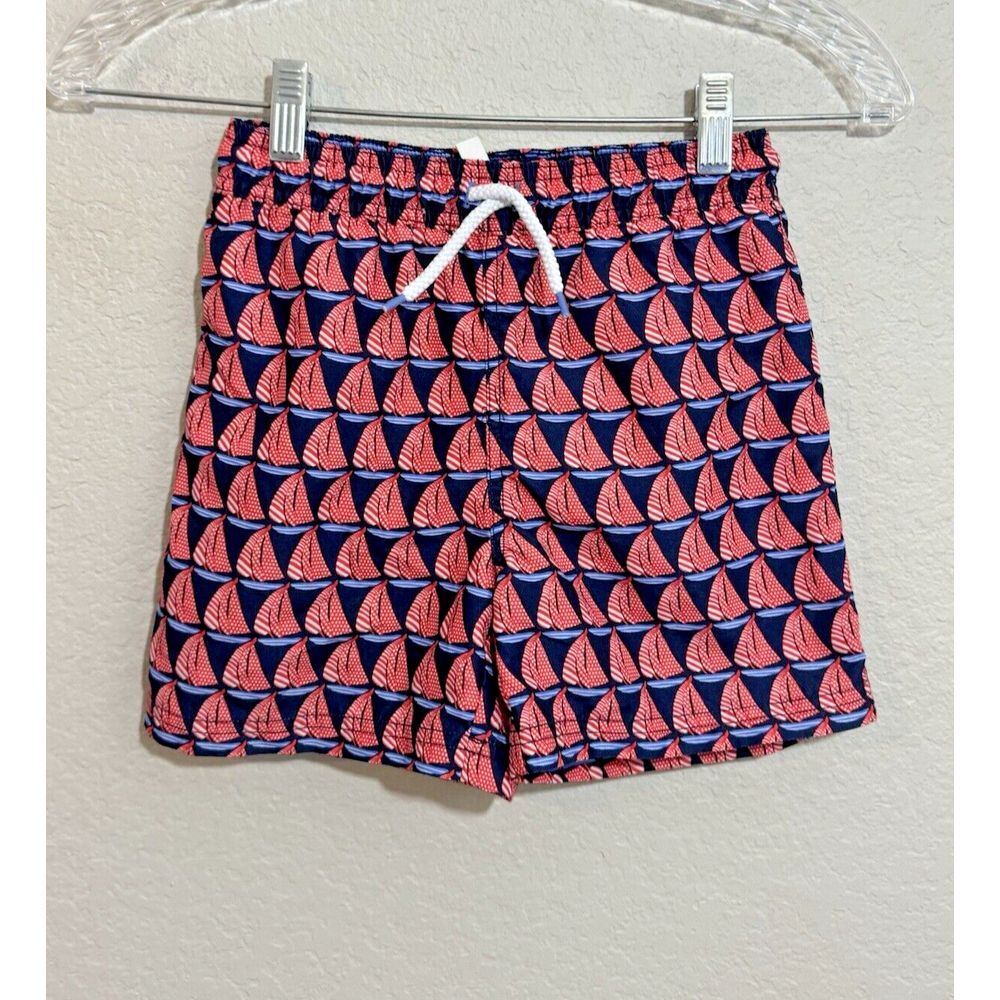 JANIE AND JACK Boys Toddler Blue Sailboat Swim Shorts Size 7